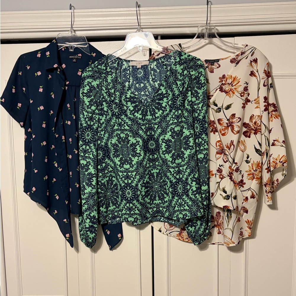 LOFT, J Crew, West Key Blouse Trio Size M